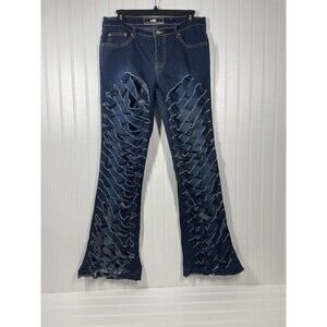 Rave R2R Women Full Shredded Jean - Size 9 Flare Boot Cut